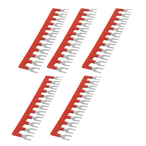 NEW URBEST® 400V 10A 12 Postions Red Pre Insulated Fork Terminal Stripes 5 Pcs