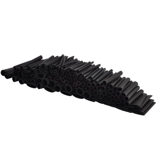 240pcs 13sizes assortment heat shrink tubing sleeving wrap kit black for sale