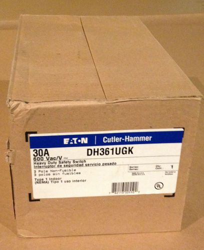 New Cutler Hammer DH361UGK 30A 600V Disconnect Switch