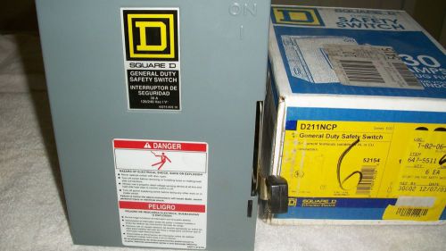 Square D  General Duty 30A 120/240 V. Fusible Safety Switch D211NCP