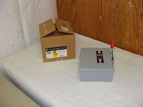 GENERAL ELECTRIC THN3361 HEAVY DUTY 30 AMP NEMA 1 NON FUSED SAFETY SWITCH NEW