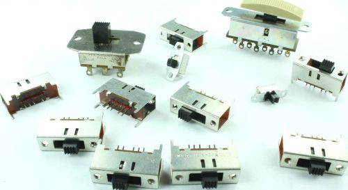 Lot of (13) Mixed Slide Switches Alco MSS-1400 switch