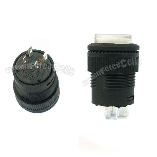 20 3A 250V AC SPST On/Off Self-locking 16mm Push Button Switch White Light 503AD