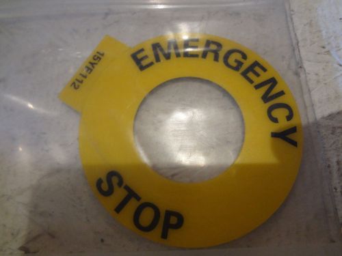 Allen bradley 15ye112 emergency e-stop legend plate for sale