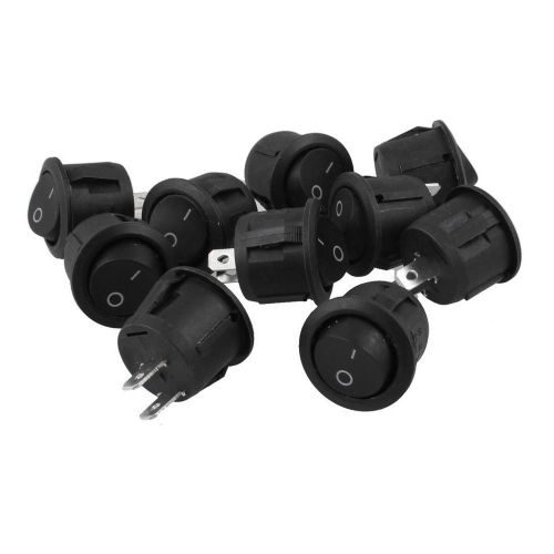 10pcs ac 6a 10a 250v on off snap in spst round boat rocker switch black for sale