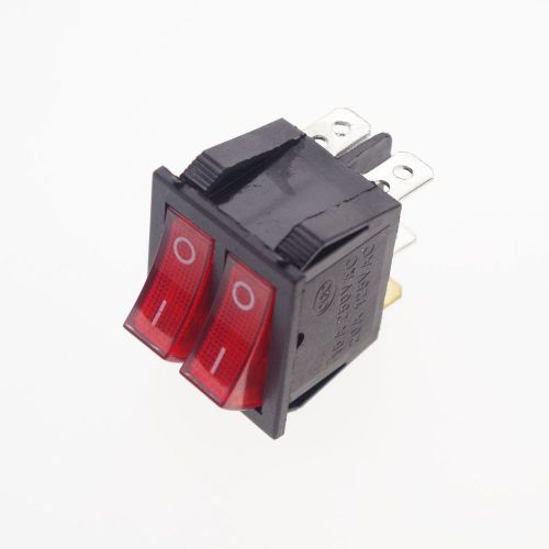 5 x Double Red Lamp15/20A  6Pin DPDT ON/OFF Boat Rocker Switch KCD8-212