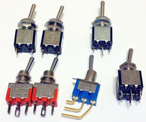 Lot of 7 Various Toggle Switches 6A 120VAC - 3A 250VAC &amp; 10A 125VAC - American