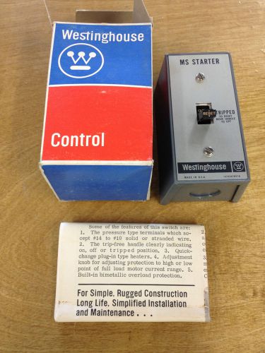 Westinghouse ms starter nema 1, general purpose, enclosed 1 pole toggle - new for sale