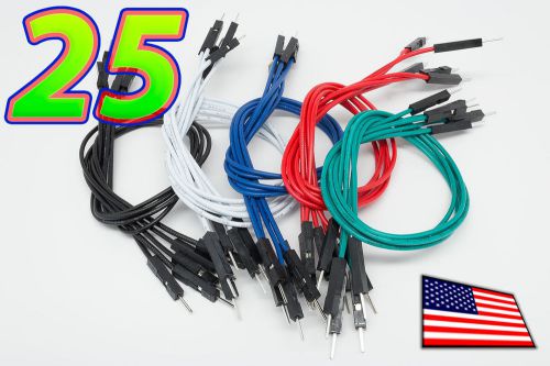 [25pc] Multi Color Male to Male 20cm Dupont Arduino Breadboard Jumper Wire - USA