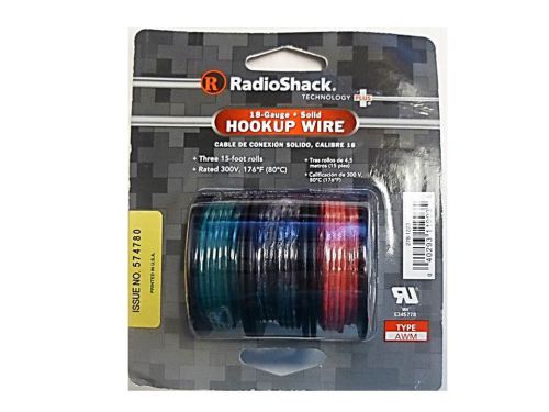 Radio Shack 18-Gauge Hookup Wire 3 15ft Rolls Model # 278-1223