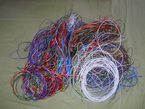 4 lbs teflon insulated mil spec wire remnants, 20 &amp; 22 awg stranded, many colors for sale