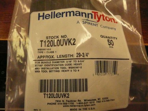 Hellerman Tyton MS3367-6-0  Zip Ties  29.75&#034;    Mil Spec   50pcs pkg