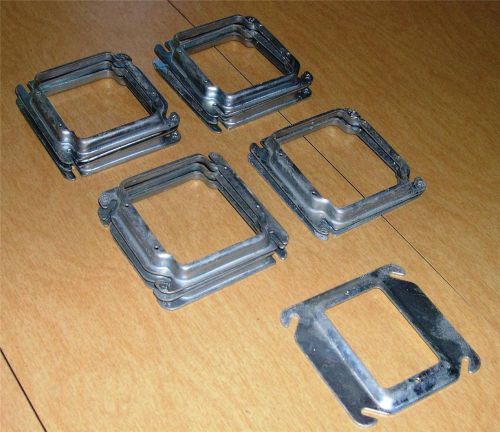 Lot of 11 Bowers Two Gang, 4&#034; Square Switch Rings, 1/2&#034; Raised + Extra