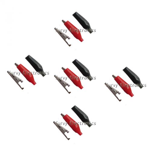 5 pair red and black 35mm pvc insulated crocodile test clip total 10pcs for sale
