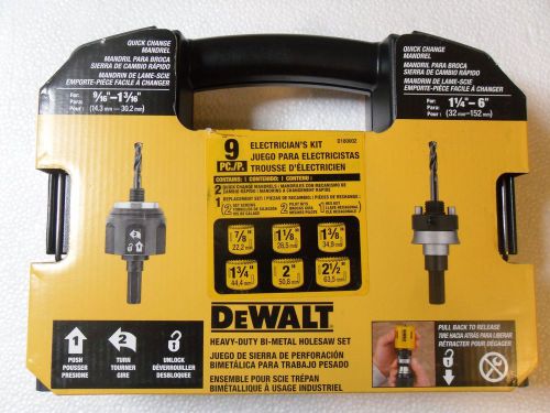 DEWALT D180002 Electricians Bi-Metal Hole Saw Kit 9 Piece
