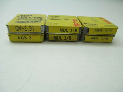 LOT 23 NEW BUSSMANN ASSORTED AGS3 GMA-2.5A MDL1/8 FUSE D392723