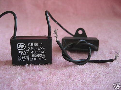 2 x fan metallized capacitor 450v 50/60hz 0.8uf cbb61 w for sale