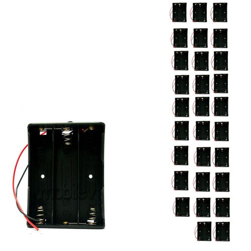 30 x holder case box for 3 18650 17650 li-ion battery with 6&#034; wire lead for sale