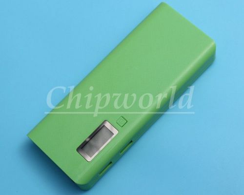 Green 5V 2A 1A Dual-USB 18650 Battery Mobile Power Bank Charger Box F Phone LED