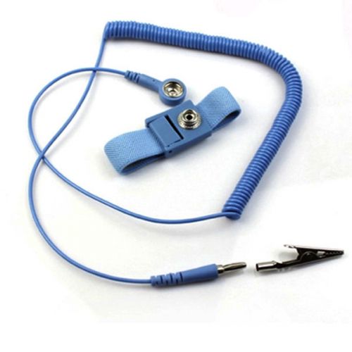 1.8m anti-static esd adjustable wrist strap band grounding blue for sale