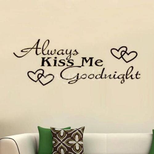 Always kiss me quote vinyl removable art mural wall decal stickers home room usa for sale