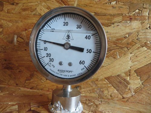 Ashcroft 74-00 liquid filled 60 psi pressure gauge for sale