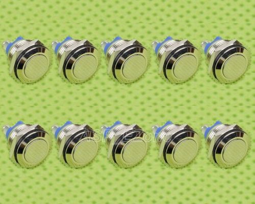 10pcs 16mm start horn button momentary stainless steel metal push  switch for sale