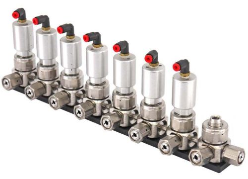 8x parker veriflo 715-441354 316l ss pneumatic diaphragm valve supply manifold for sale