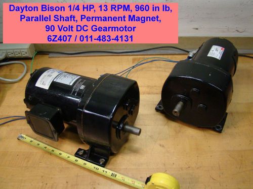 Dayton Bison 1/4 HP 13RPM 960inlb Parallel Shaft Gear Speed Reducer DC Gearmotor