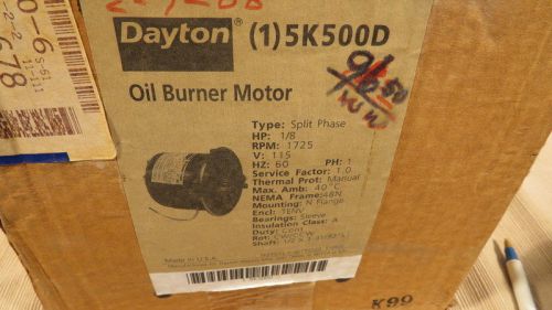 New dayton 5k500d- 5k00 oil burner motor 1/8hp 1725 rpm for sale