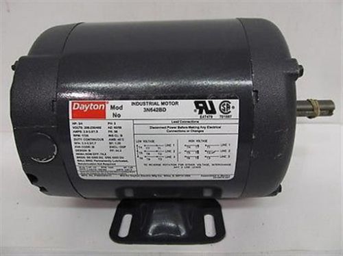 Dayton 3n642bd, 3/4 hp, 230/460, 3 phase industrial electric motor for sale