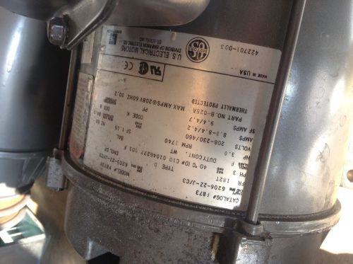 U.S. ELECTRICAL F873Y FRAME 3HP 1740 RPM ENCLOSED MOTOR USED