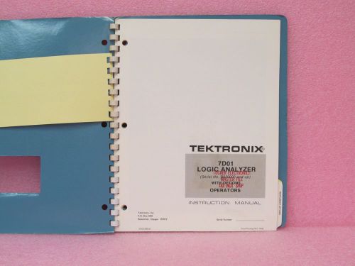 Tektronix Manual 7D01 Logic Analyzer Operators Manual (10/76)