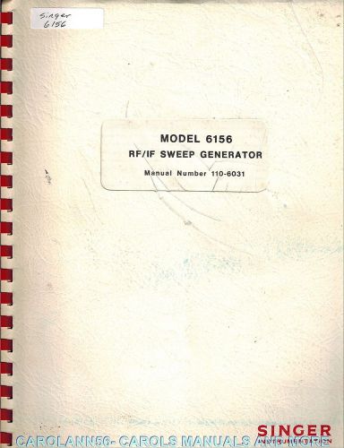 SINGER Manual 6156 RF IF Sweep Generator