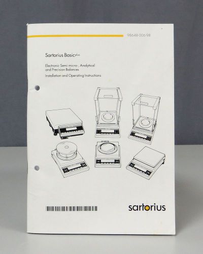 Sartorius Basic Plus Series Balances Operating Instructions
