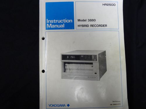 Instruction Manual Yokogawa Model 3880 Hybrid recorder