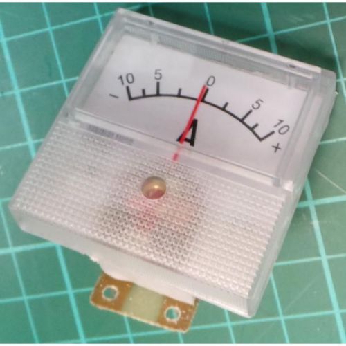 40mm x 40mm Analogue Panel Meter Charging Current Plus and Minus 10A with Shunt