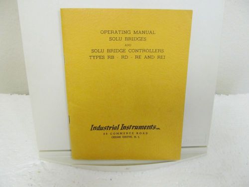 Industrial Instruments Types RB, RD, RE , REI Operating Manual w/schematic