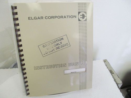 Elgar 351 AC Power Source Instruction Manual w/schematics