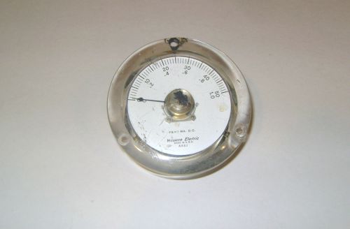 Vintage Western Electric DC AMP gauge, steampunk, 0-50 AMP 3.5&#034; x 3.5&#034;