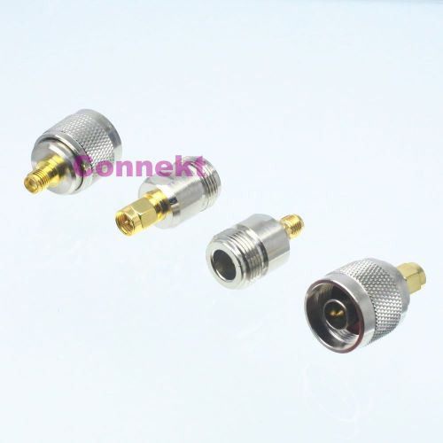 4pcs/set SMA &amp; N kit male plug female jack RF adapter connector