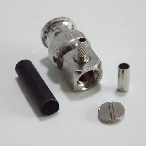 New bnc male right angle crimp rg142 lmr195 rg58 rg400 rf connector adapters for sale