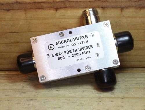 MICROLAB/FXR D3-77FN 3 WAY POWER DIVIDER 800 - 2500