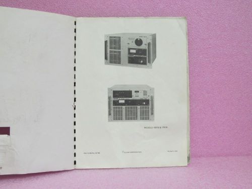 Elgar Manual 1001B &amp; 1751B Power Source Instruction Manual w/Schematics