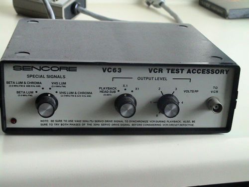 SENCORE VC63 VCR TEST ACCESORY AND NT64 Pattern Generator includes manuals