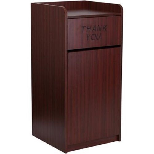Commercial Wood Trash Can Indoor Tray Receptacle Garbage Holder Waste Container