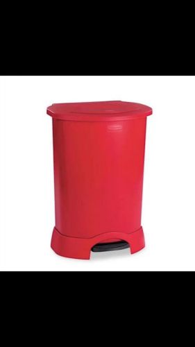 New rubbermaid fg614700red step-on container, oval, polyethylene, 30 gal, red for sale