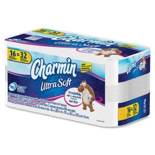 Charmin Ultra Soft Bath Tissue - 2 Ply - 164 Sheets/Roll - 16 Rolls - 4.25&#034; x 4&#034;