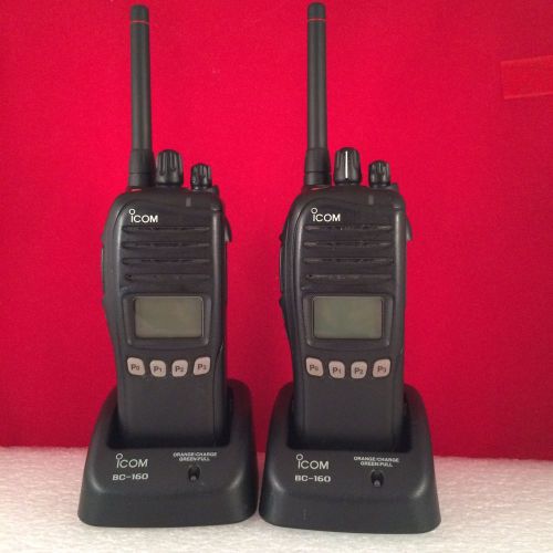 2 Icom F4161DS UHF Radios Talkies with Chargers Free Programming