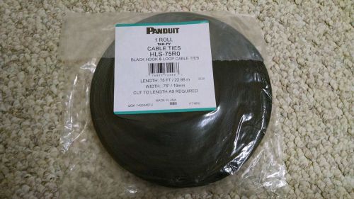 Panduit hls-75r0 hook &amp; loop ties, velcro 75&#039; l x .75&#034; w black cut to length for sale